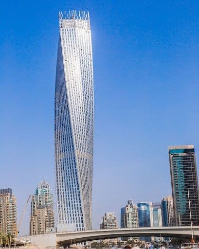 Inconfundible y resistente al agua: La icónica Cayan Tower, una de las torres residenciales más reconocidas del mundo y, gracias al Sistema Penetron, también muy duradera.